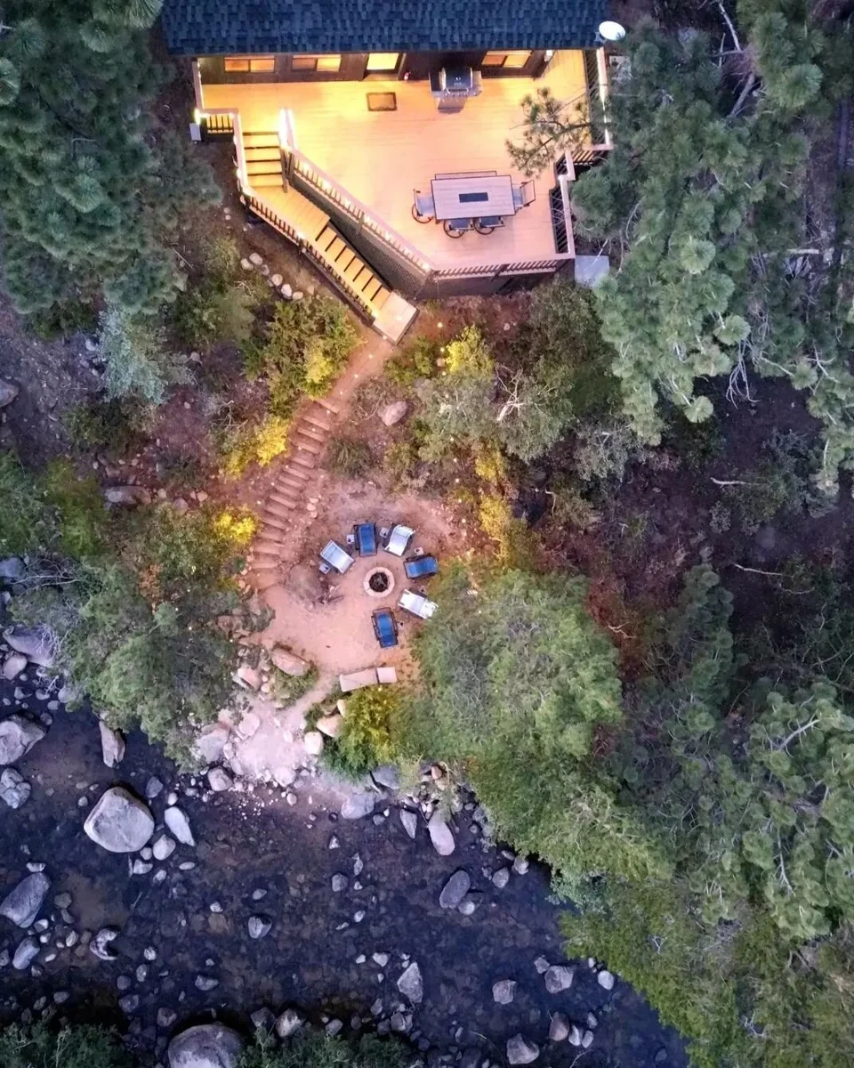 A birds eye view of the Tahoe River Cabin. 

#laketahoe #laketahoecabin #tahoesouth #highway88 #laketahoevacationrentals #markleeville #hopevalleyca #wylderhotelhv #tahoesnaps #visittahoe #southlaketahoe #laketahoetrip #laketahoerentals #kirkwoodmoun